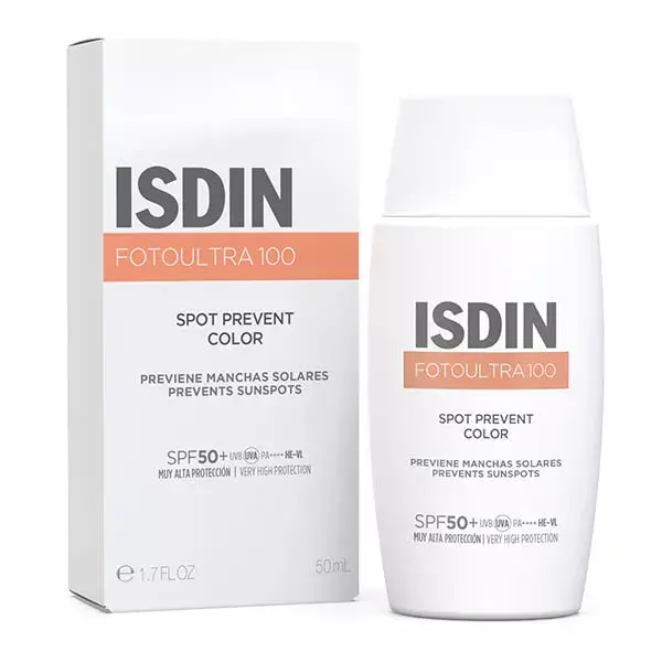 Protetor solar com cor ISDIN FotoUltra Spot Prevent FPS 50+ Anti-manchas escuras 50ml