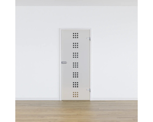 Pertura glazen deur complete set Glera Carré 01 584x2085x8 mm rechtsdraaiend incl. Jonte Studio beslag, niet afsluitbaar