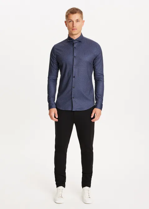 Overhemd met print blauw (BLW.D)