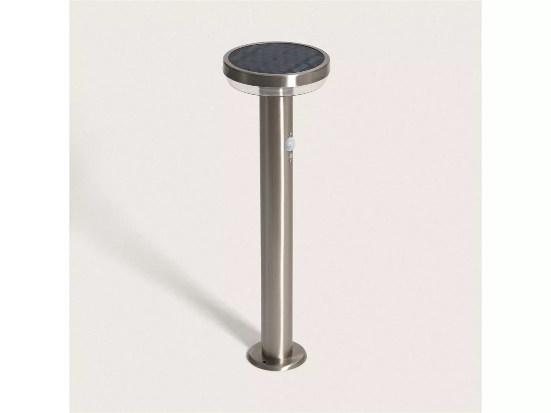 Balise Extérieure sur Pied Solaire LED 5W 50cm Aluminium avec Détecteur de Mouvement Barton Argent
