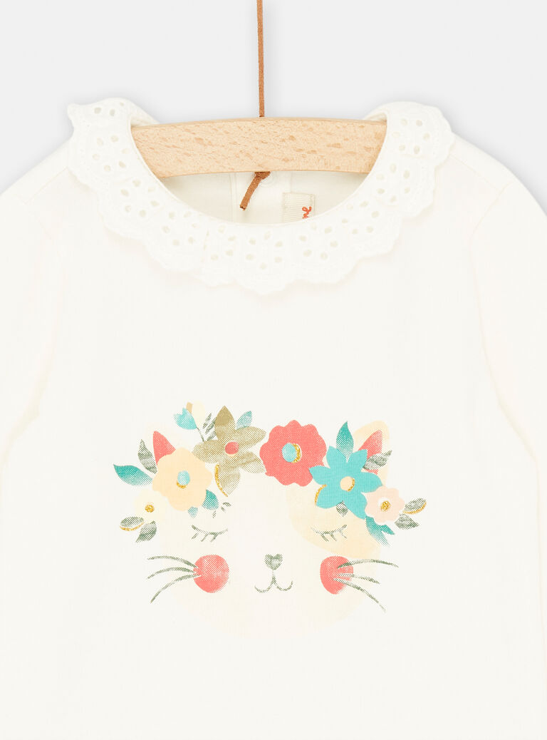 Body blanc à motif chat