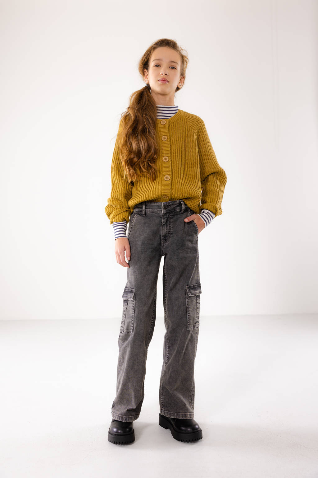 Blue Rebel wide leg jeans Izzie medium grey