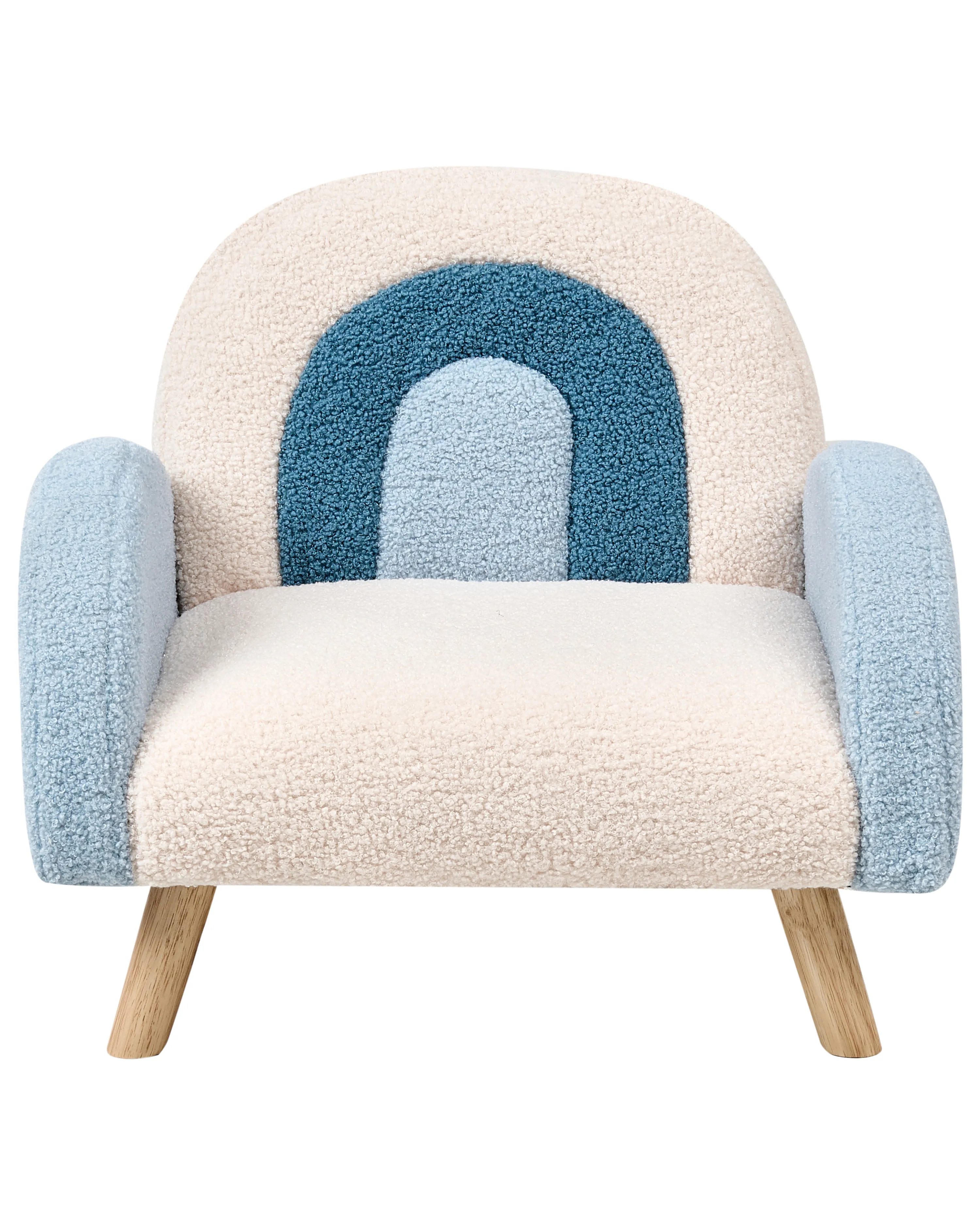 Kinderfauteuil Regenboog OMBO Bouclé Lichtblauw