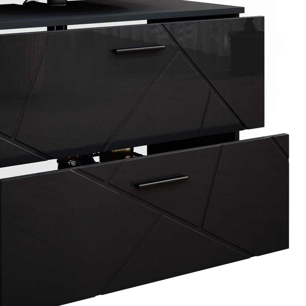 Vicco Badmöbelset Unterschrank Spiegelschrank Badschrank Irma Anthrazit Hochglanz Badmöbel