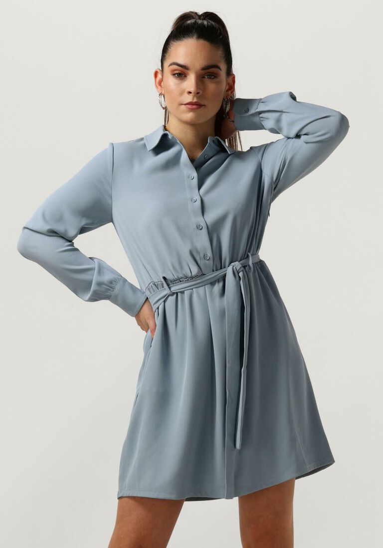 ANOTHER LABEL lichtblauwe another label mini jurk melia dress l/s