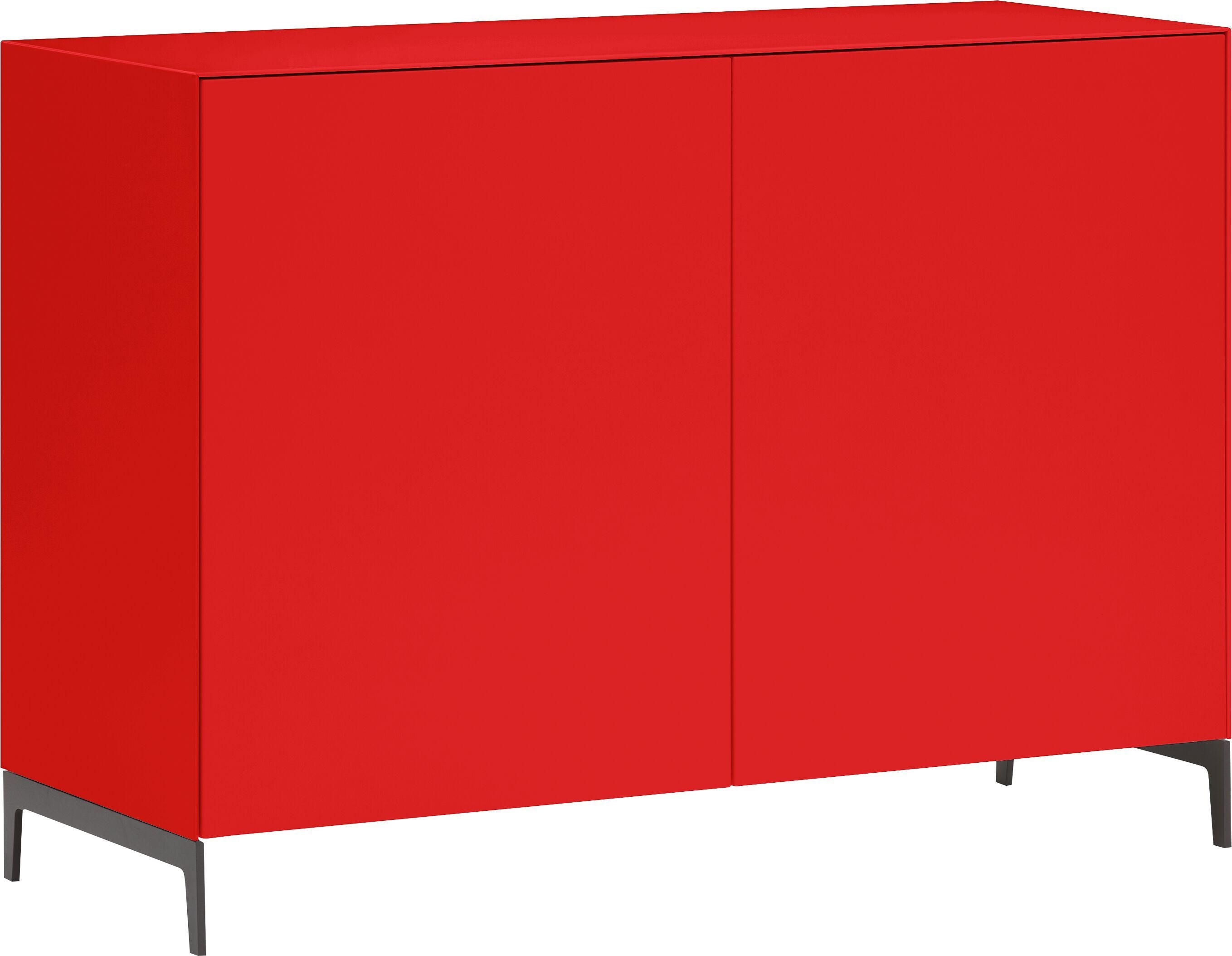 LUX Sideboard - Rot / B: 120.0 cm x T: 46.0 cm x H: 86.5 cm