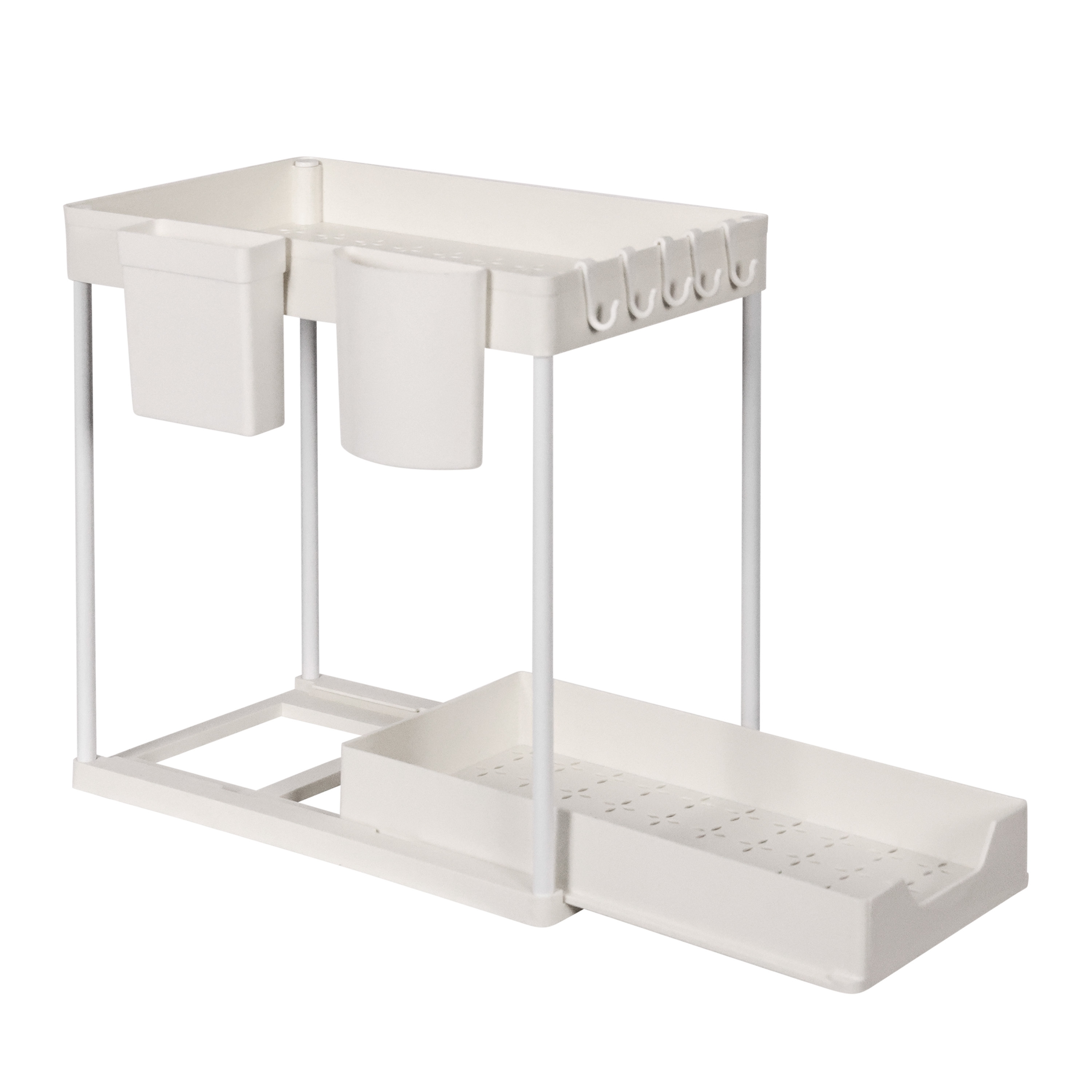 Schrank-Organizer Küche 2 Etagen 39 x 21 x 36 cm weiss