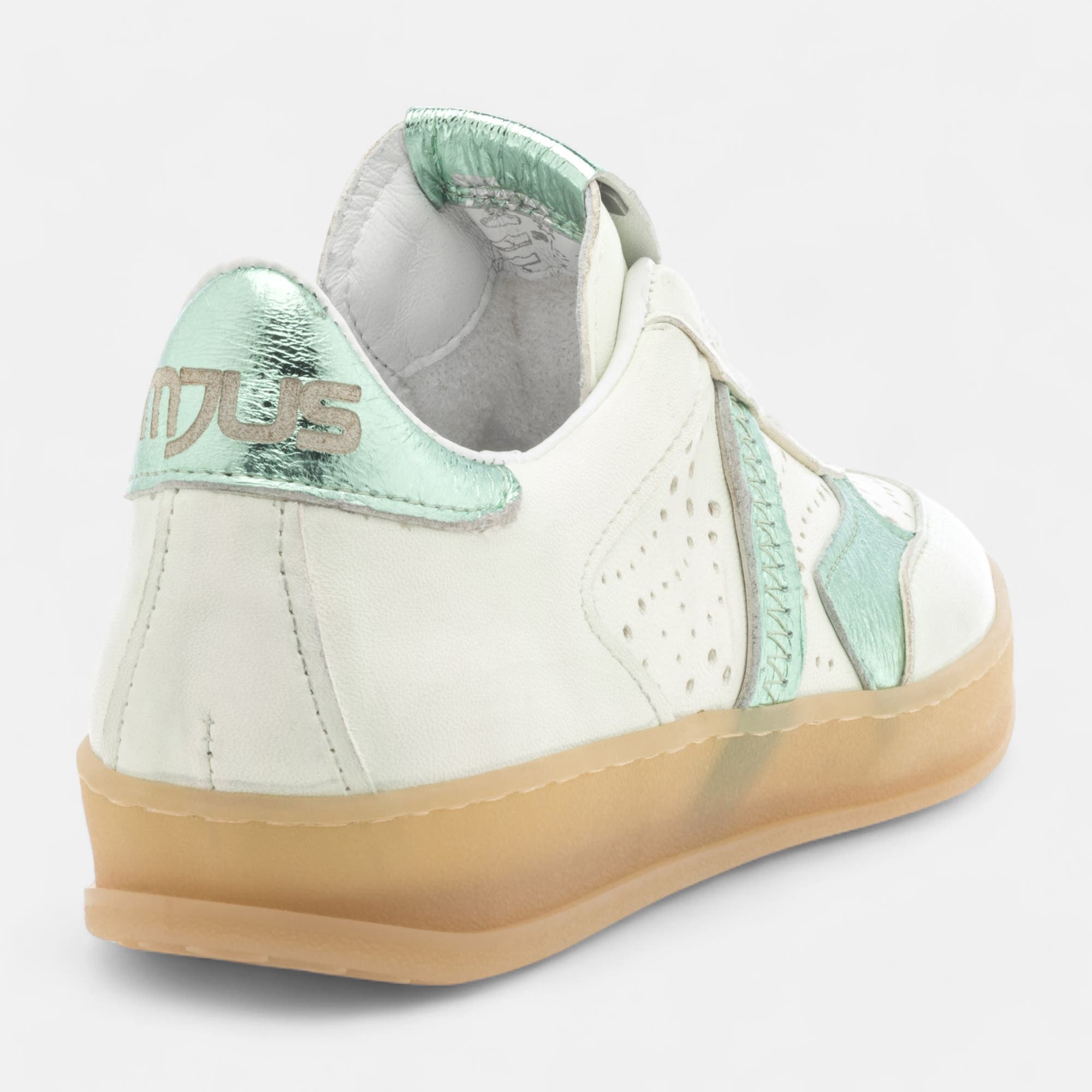 Baskets basses Femme en cuir vert clair