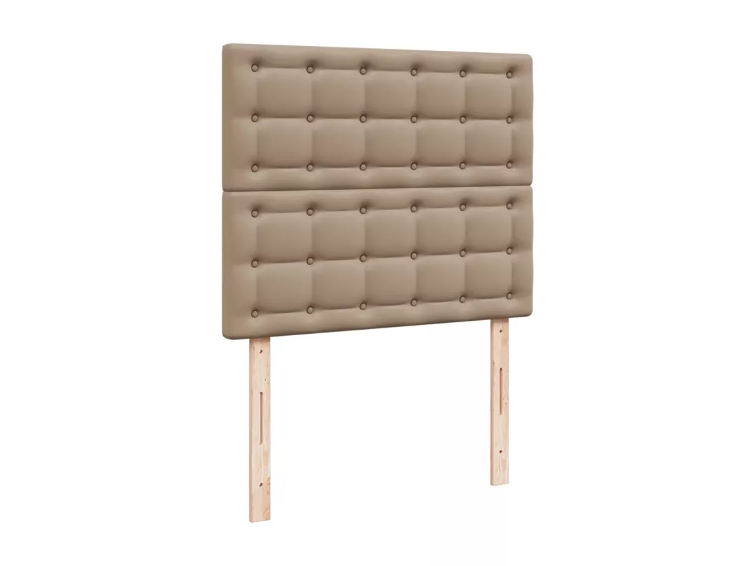 Sommier tapissier matelas cappuccino 120x190cm similicuir