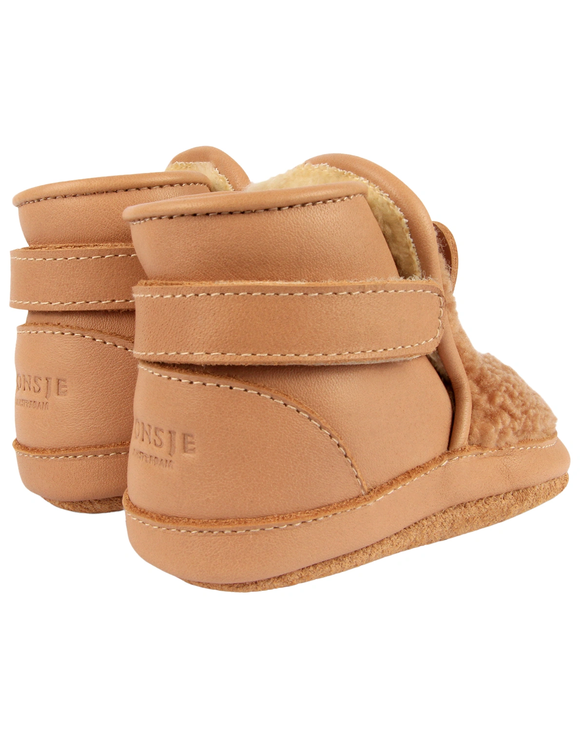Krabbelschuhe RICHY - TEDDY BEAR gefüttert in light maple