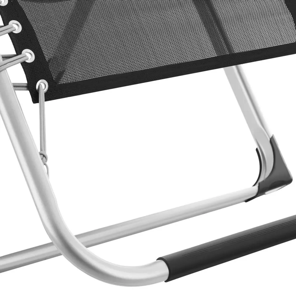 tectake - Ligbed Cloud inklapbaar, traploos verstelbaar, Zwart