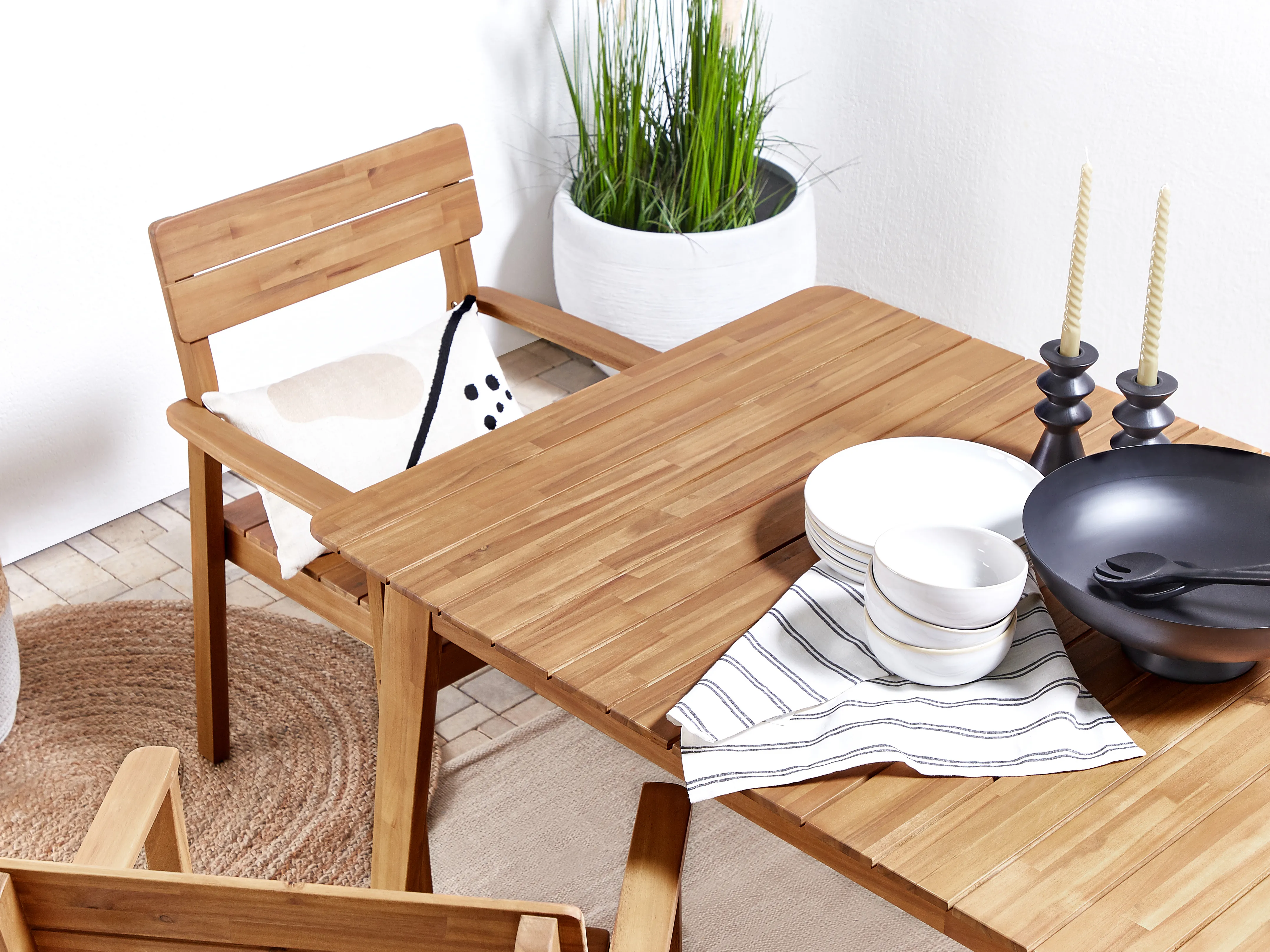 Tuinset 4-zits FORNELLI Acaciahout Bruin