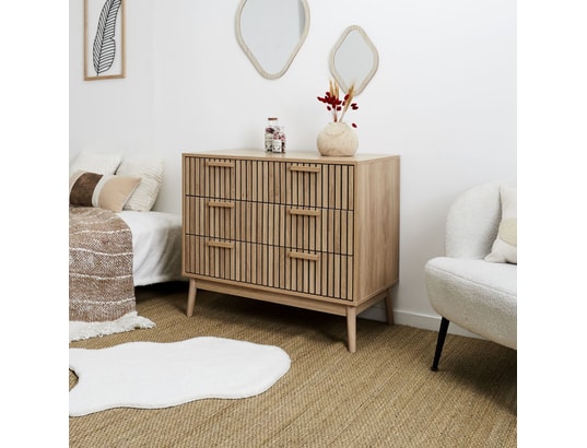 THE HOME DECO FACTORY - Commode 3 tiroirs saulk en bois - marron