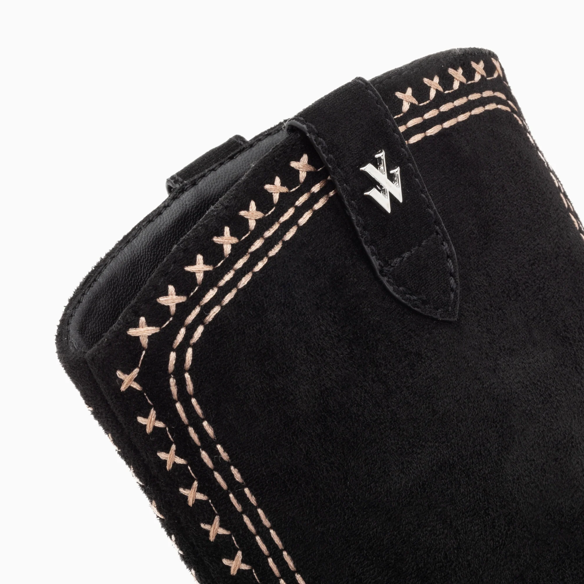 Bottines-Bottines santiags Danae montantes noires à broderies