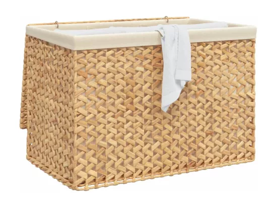 Panier à linge avec 3 sections 75x42,5x52 hyacinthe d'eau
