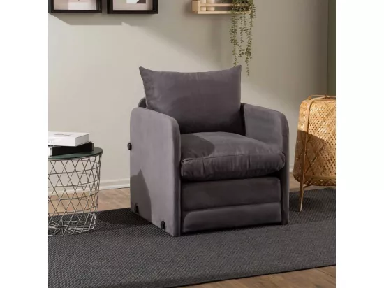 Fauteuil convertible en tissu Saga