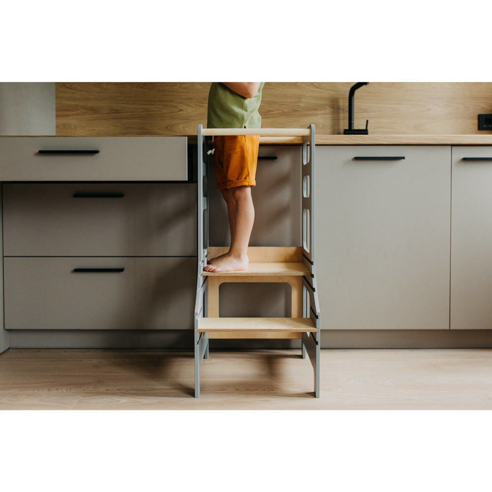Køb Duck Woodworks Læringstårn Justerbart Grey