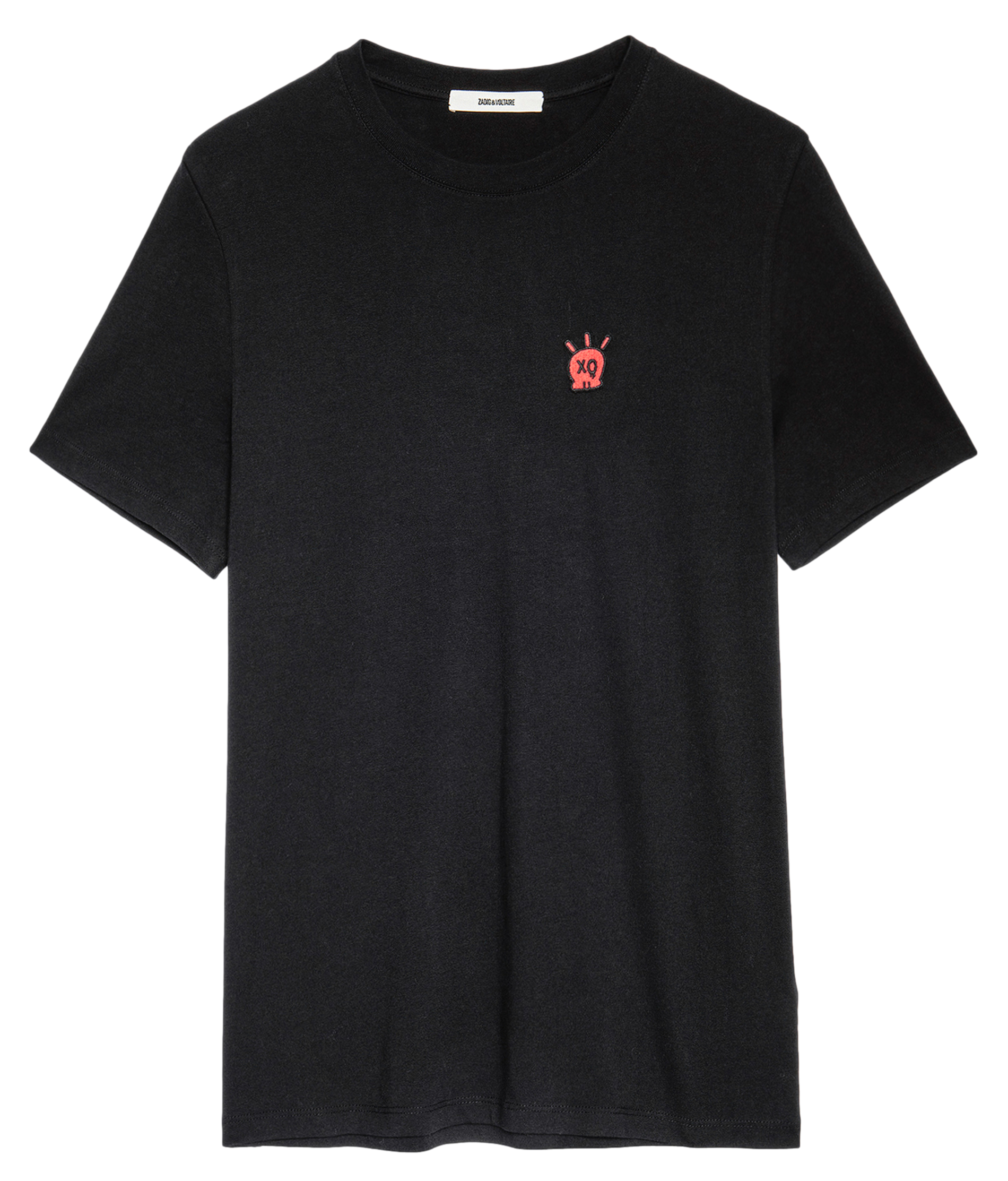 TOMMY - Tee-shirt col rond regular-fit en coton bio | Noir
