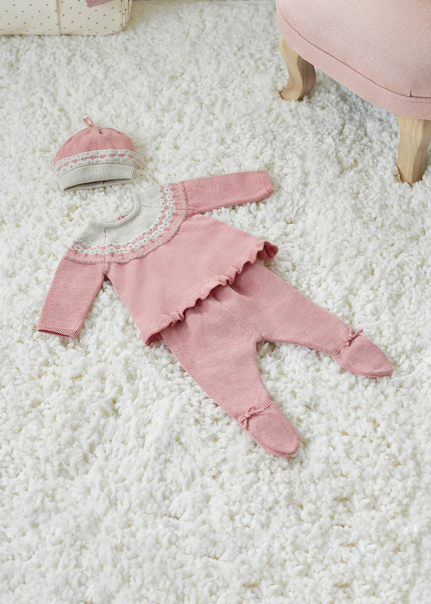 Conjunto de malha de algodão Better Cotton de 3 peças para recém-nascido