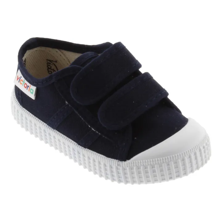 Victoria Baskets Scratchs Tiras Lona | Bleu marine