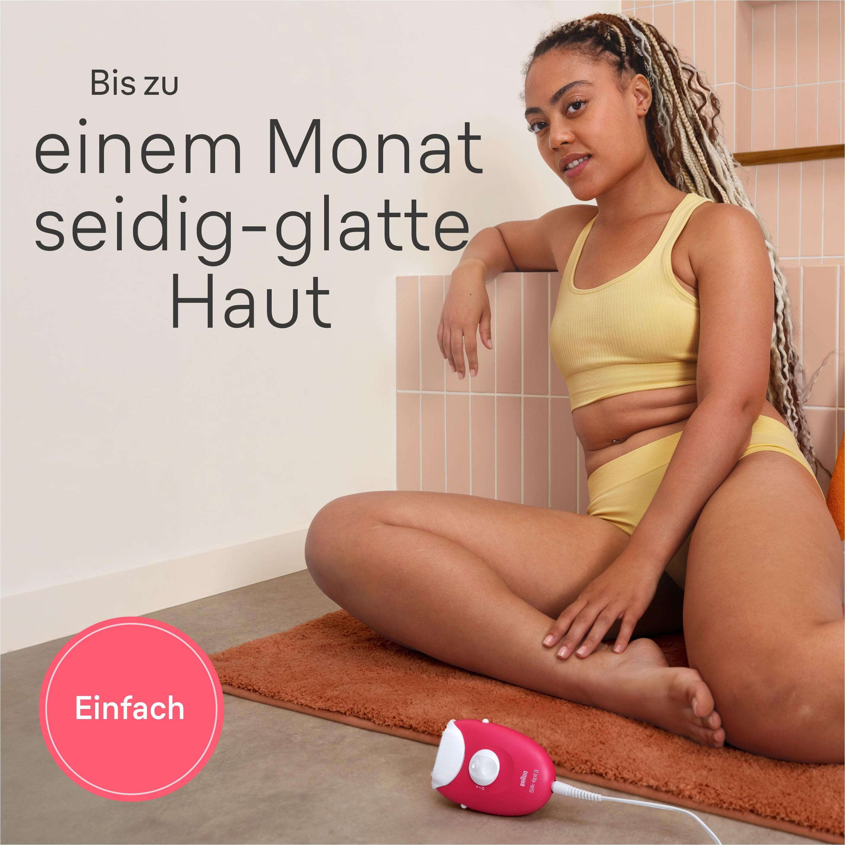 Silk-épil 3 3-031 Epilierer Haarentfernung Elektrischer Rasierer mit 2 Aufsätzen (224963) - Rosa / Weiss
