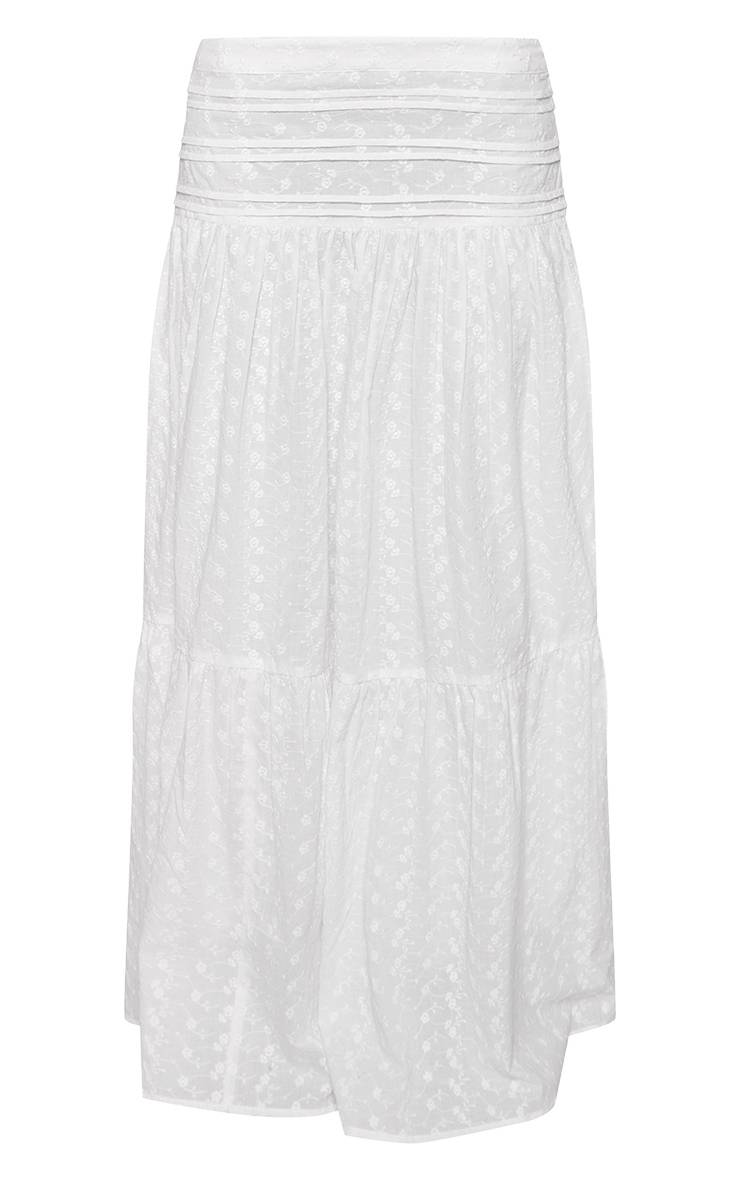 Blanc Ensemble Jupe Maxi À Broderie Coordonné