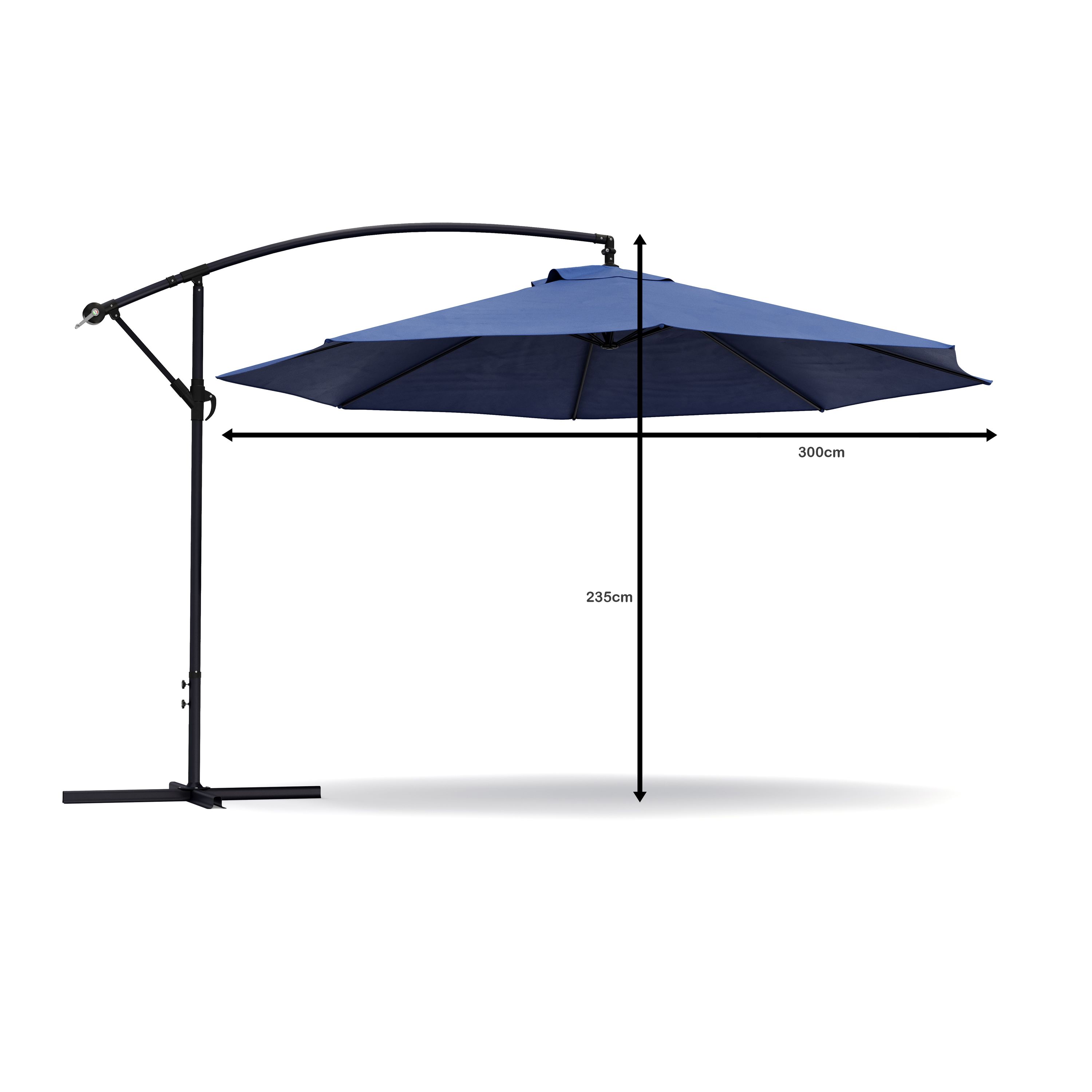 Sonnenschirm Ampelschirm SUN 300 cm blau