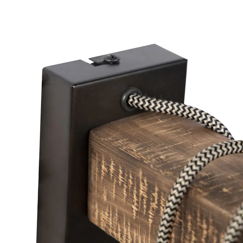Qazqa wandlampen gallow zwart e27