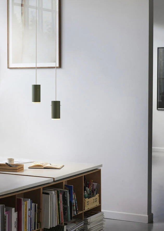 Moebe Tube Pendant, Pine Green, Small Pine green