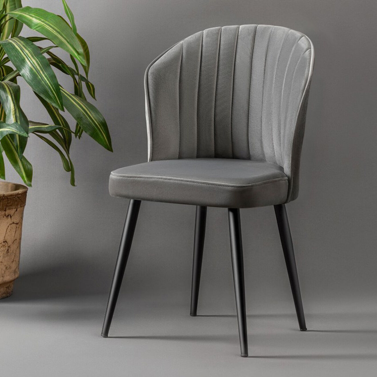 Homitis 4 Chaises Rubi gris/noir - 52x85x42 cm