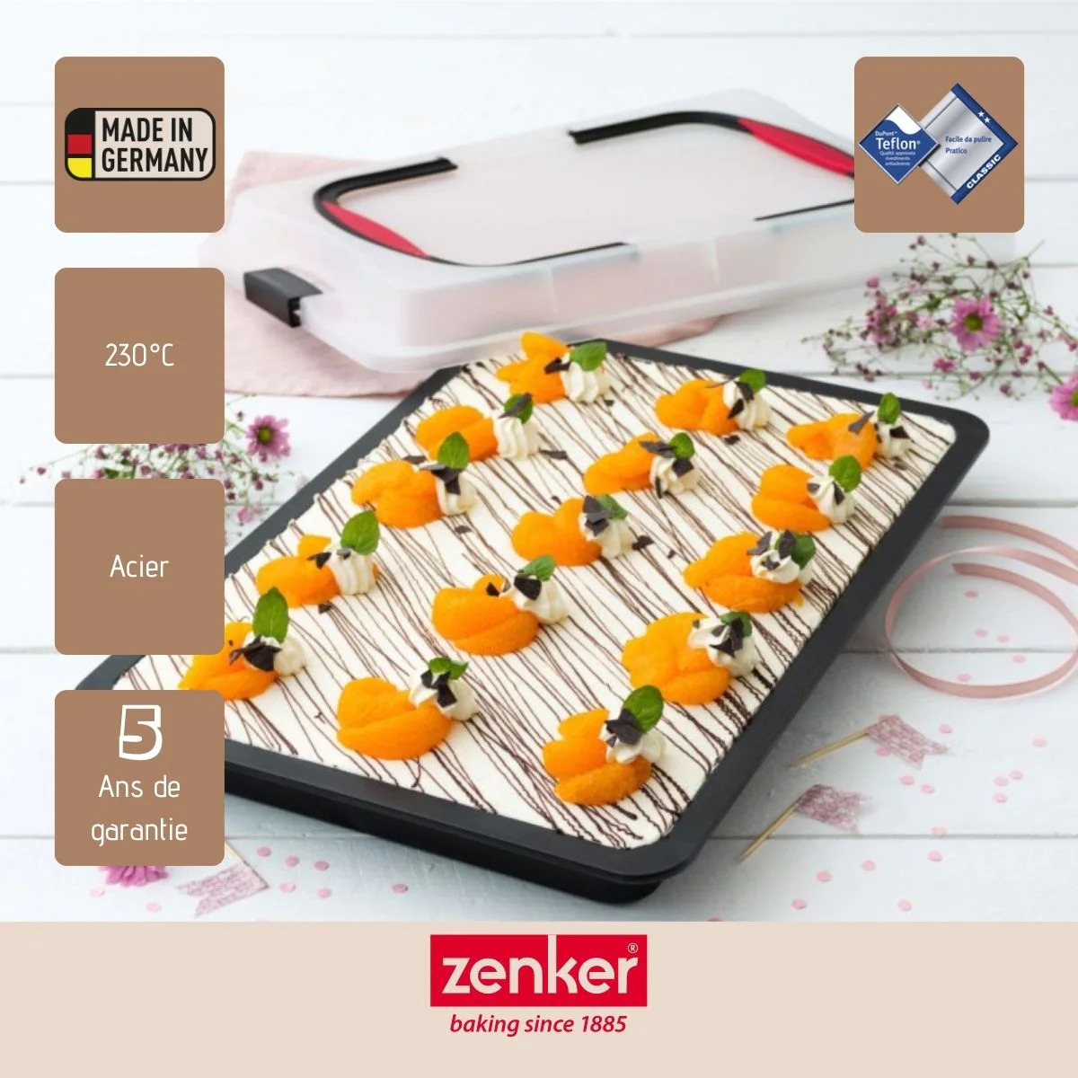 Plaque de cuisson 42 x 29 cm avec couvercle Special To Go Zenker