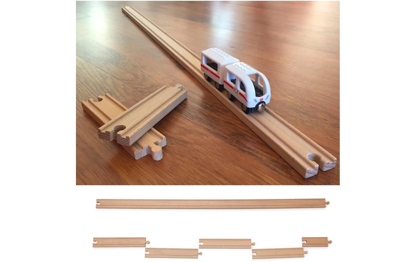 XXL Holzschiene1 m Lange Holzschiene (Brio, Ikea Kompatibel)