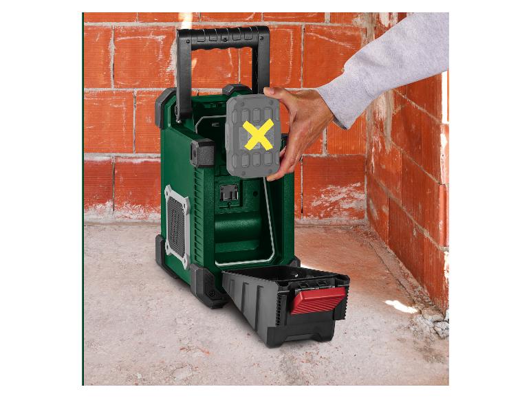 Accu-bouwradio 12 V, 20 V of 230 V zonder accu en lader