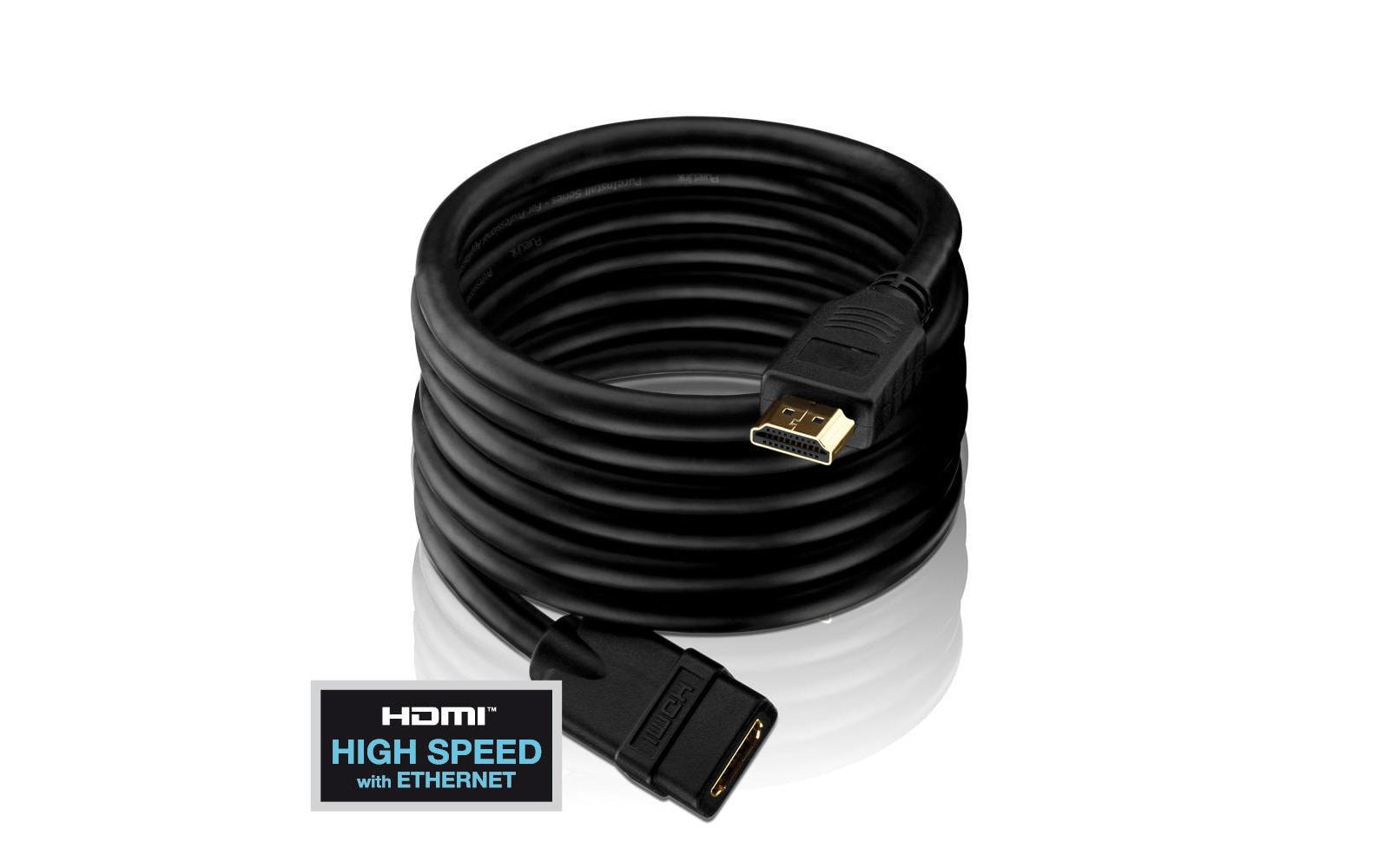 Kabel HDMI - HDMI, 1 mHigh Speed HDMI Verlängerungskabel mit Ethernet Kanal, 1.0 Meter, schwarz