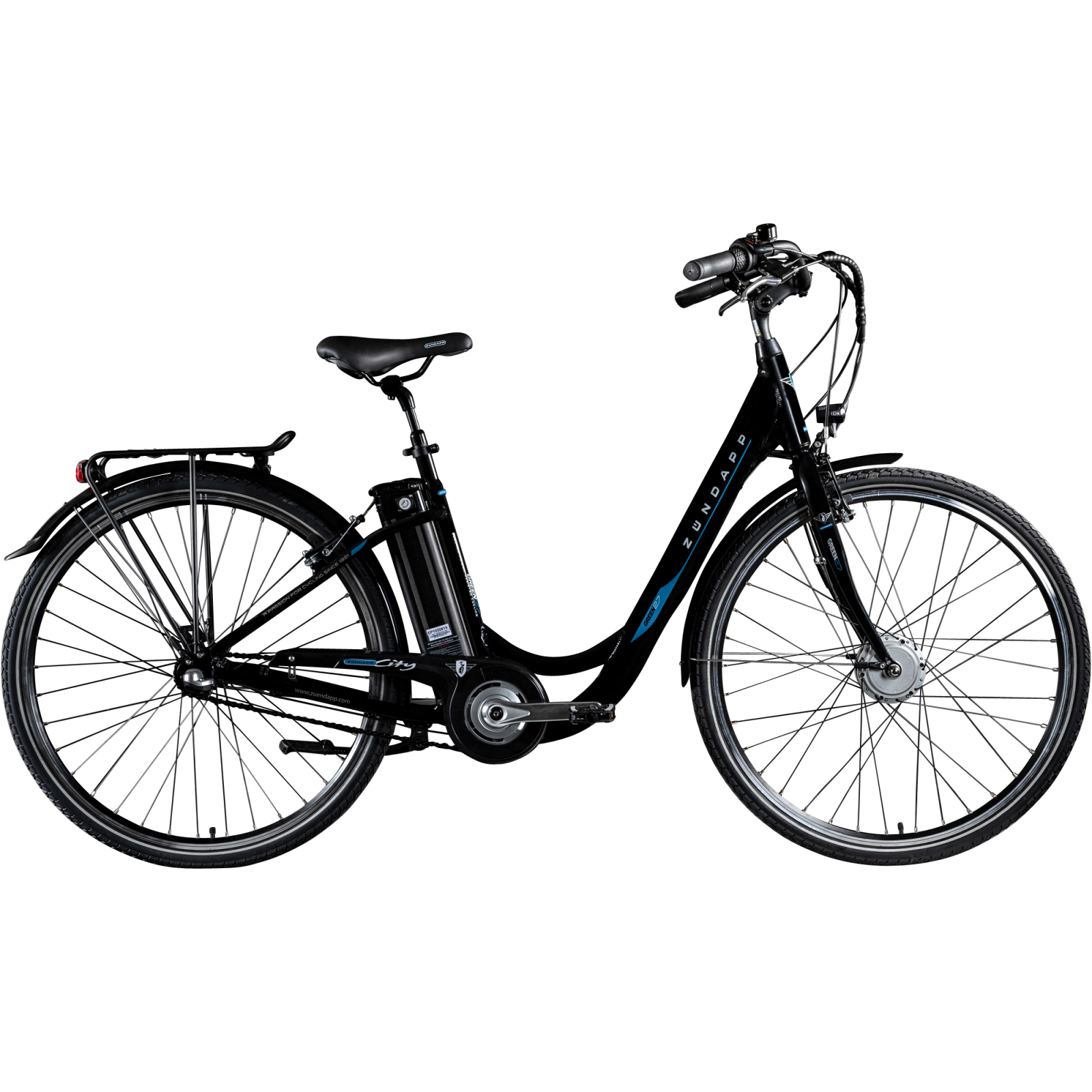 Zündapp GREEN 2.7 E-Citybike Unisex 28'' - schwarz-blau - 48 cm Rahmengröße