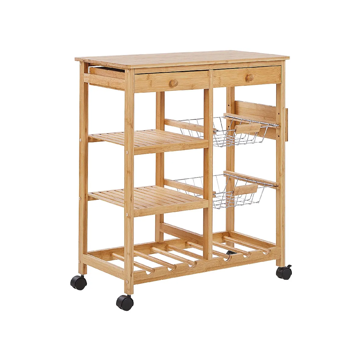 Beliani Chariot de Cuisine Morino - Bambou