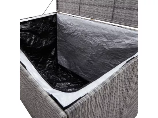 Boîte de rangement de jardin gris 150x100x100 cm résine tressée