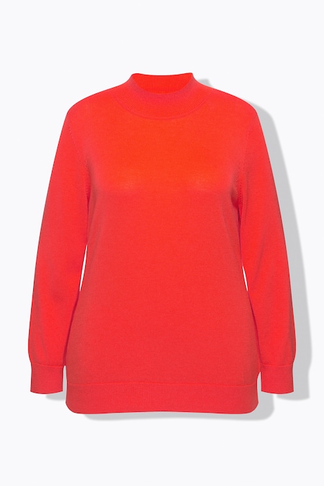 Pullover, edle Schurwoll-Seidenmischung, Stehkragen, Langarm