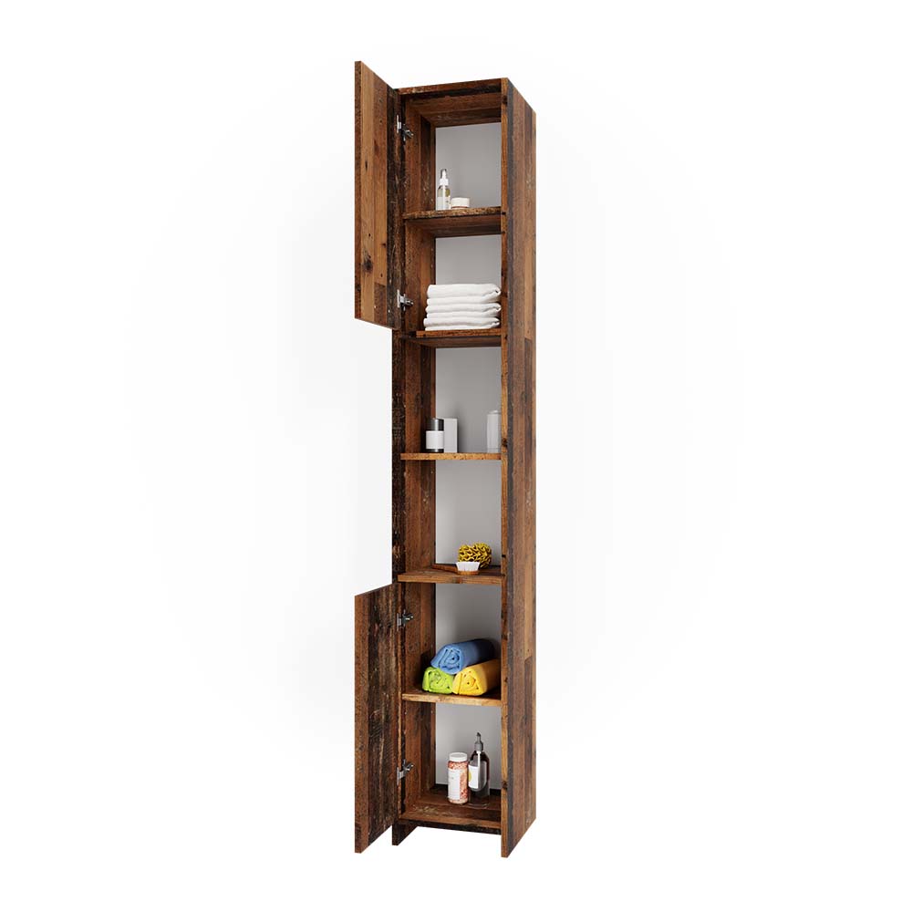 Vicco Hochschrank Badschrank Badezimmermöbel Kiko Old Style 30x190 cm modern Badezimmer Schrank Badmöbel Schranktür Schrankfach