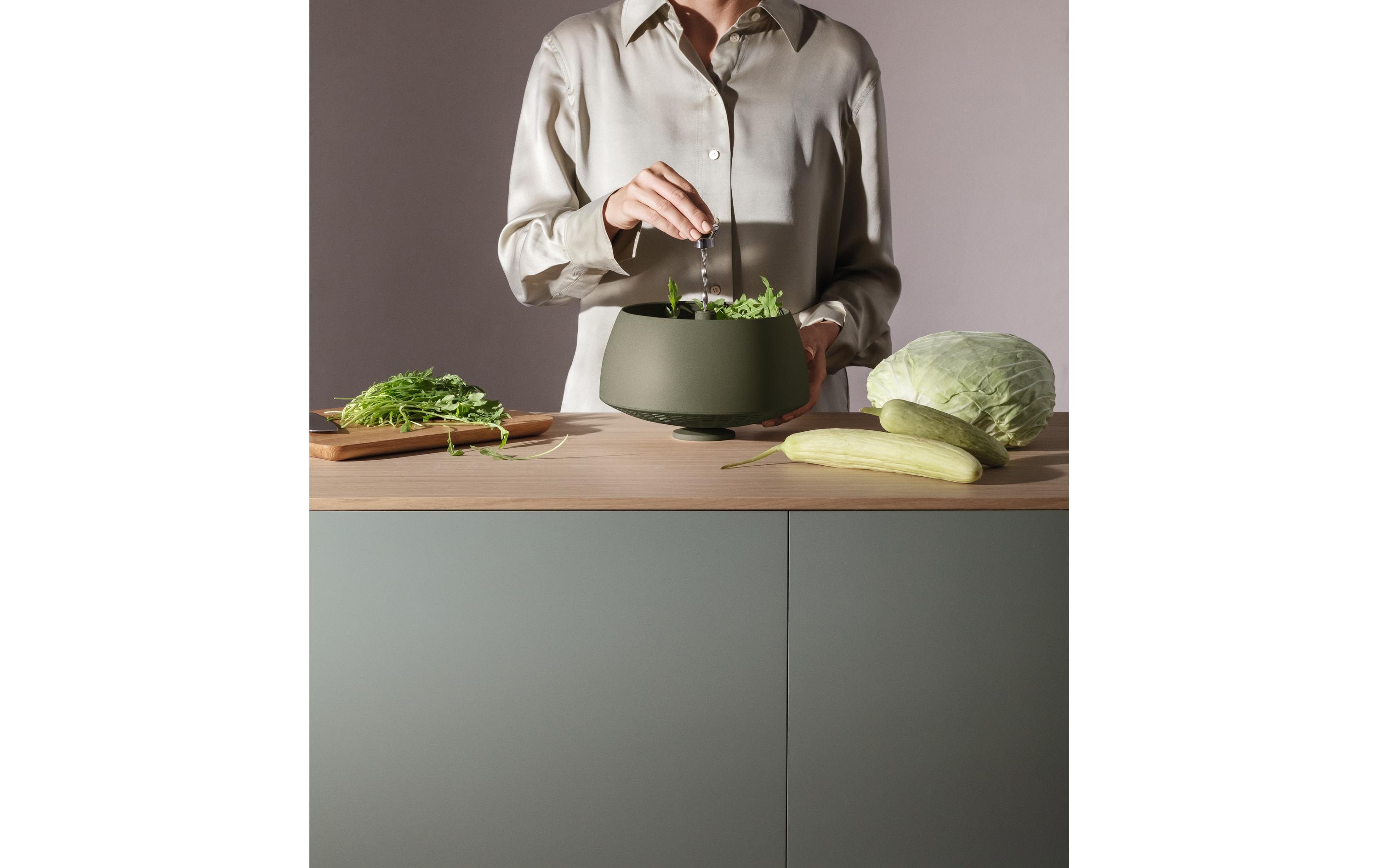 Salatschleuder Green Tool 24 cm, GrünPraktische Salatschleuder