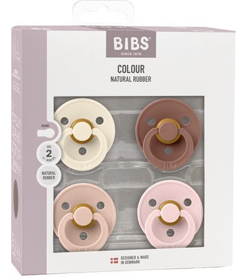 BIBS Colour Smokk 4-Pakk Lateks Str 2, Ivory/Blush/Woodchuck/Blossom