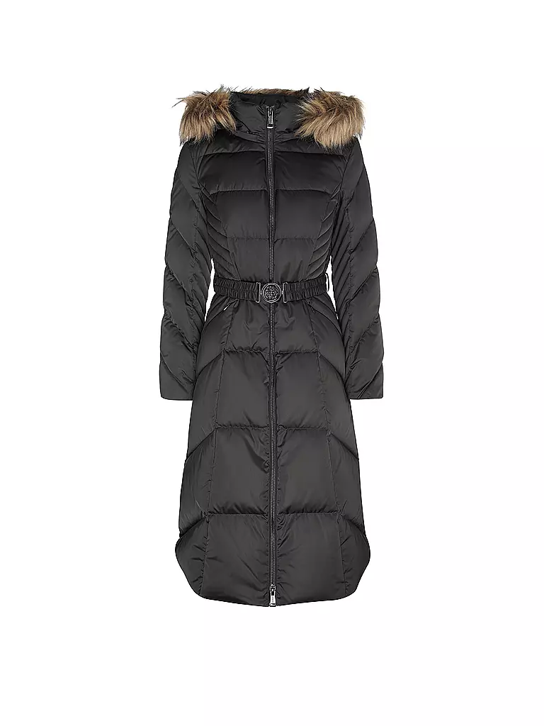 GUESS Daunensteppmantel  schwarz