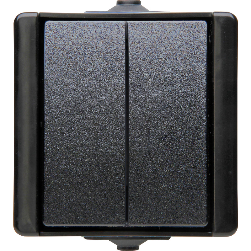 Kopp ProAQA schakelaar serie opbouw spatwaterdicht Zwart IP44