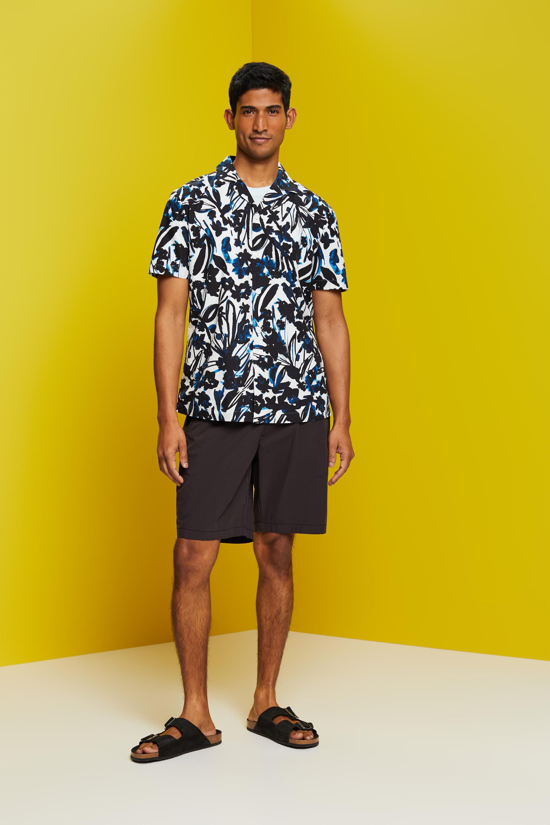 Chemise à manches courtes animée d’un motif, 100 % coton