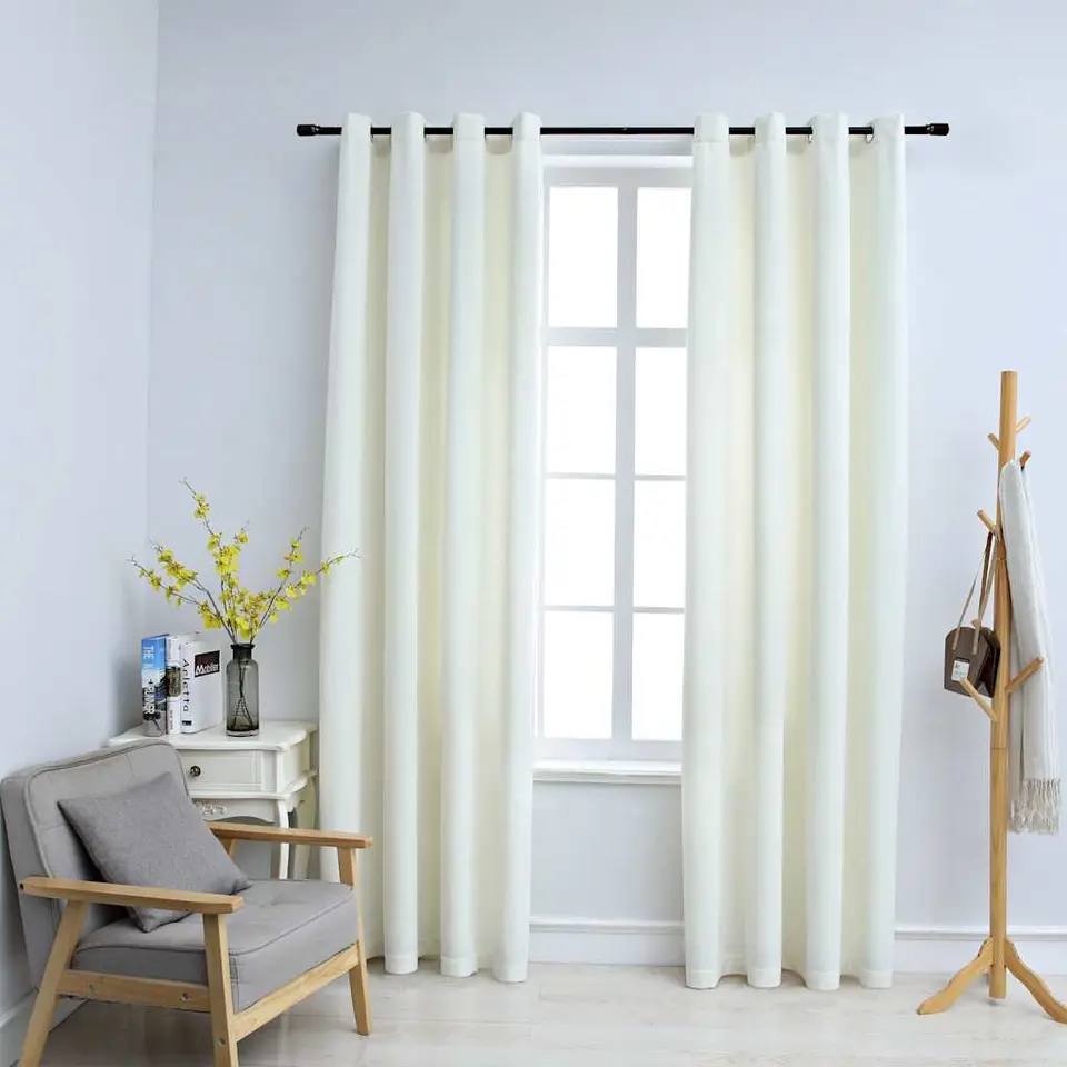 vidaXL - Gordijn - Crème - Fluweel - 140 x 225 cm - 2 stuks