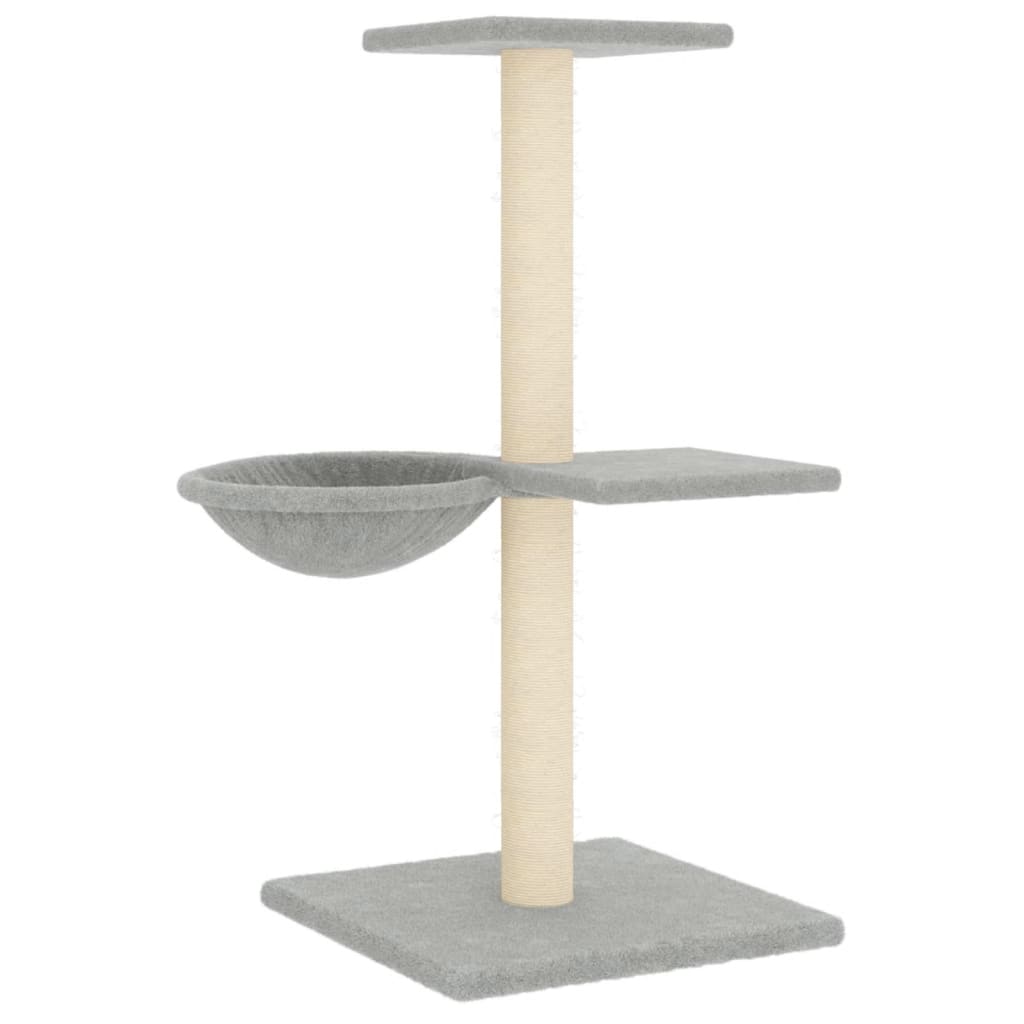 Arranhador para gatos vidaXL com postes de sisal cinza claro, 72 cm