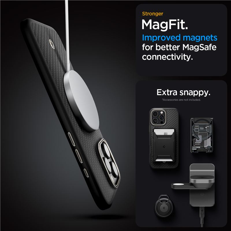 iPhone 16 Pro Max Enzo Aramid MagSafe Schutzhülle (ACS08501) - Schwarz