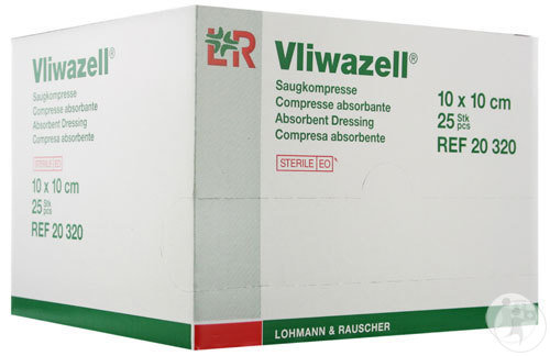 Lohmann & Rauscher Vliwazell Compresse Absorbante Stérile 10x10cm 25 Pièces (20320)