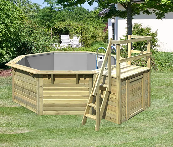 Karibu Gartenpool-Set »Modell 1« inkl. Terrasse, ca. 480 x 400 cm