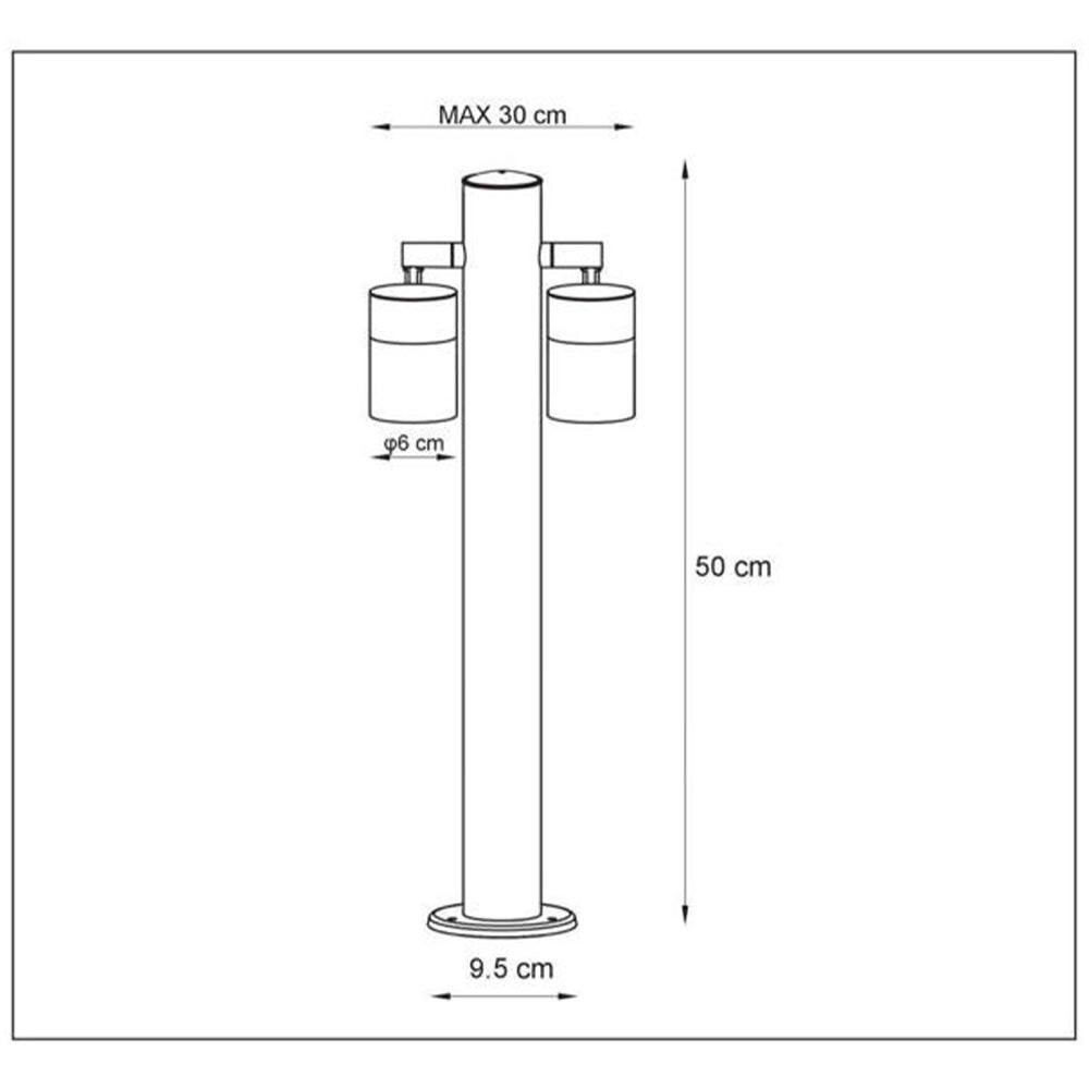 LED sokkellamp Arne, GU10, incl. lamp, hoogte 500mm